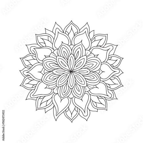 Beautiful floral pattern mandala art isolated on a white background, decoration element for meditation poster, yoga, banner, henna, invitation, cover page, design element mandala art, vector art