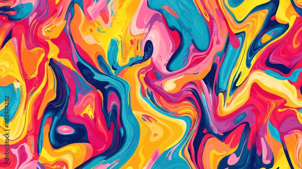 Abstract Vibrant Swirls of Color Paint Design Abstract Vibrant Swirls of Color Paint Design