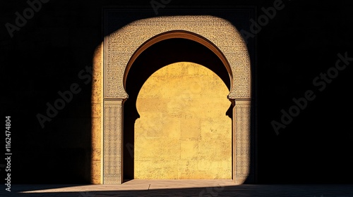 Golden Hour Archway: Moroccan Architectural Marvel photo