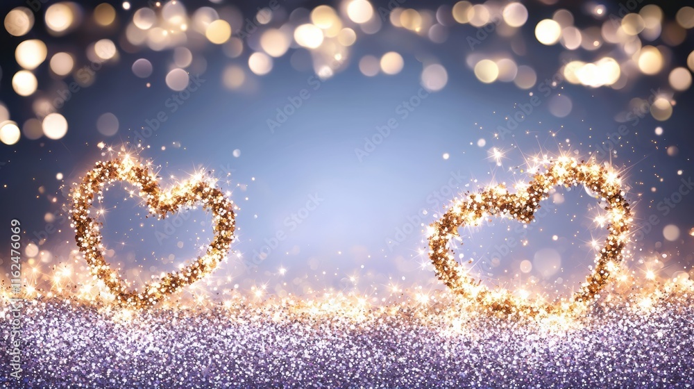 Celebrating love and togetherness glittering hearts romantic atmosphere digital art Celebrating love and togetherness glittering hearts romantic atmosphere digital art