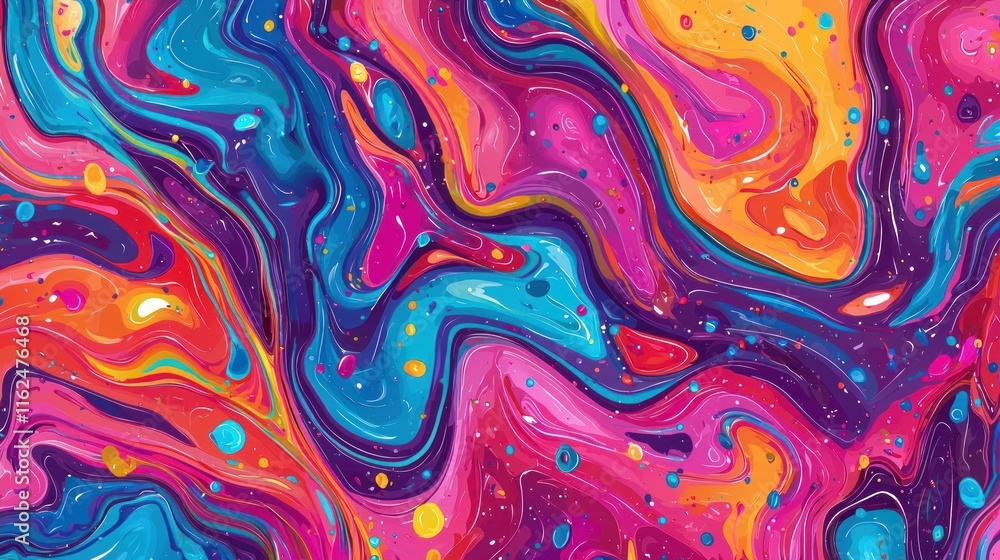 Fototapeta premium Vivid Swirling Colors Abstract Paint Design