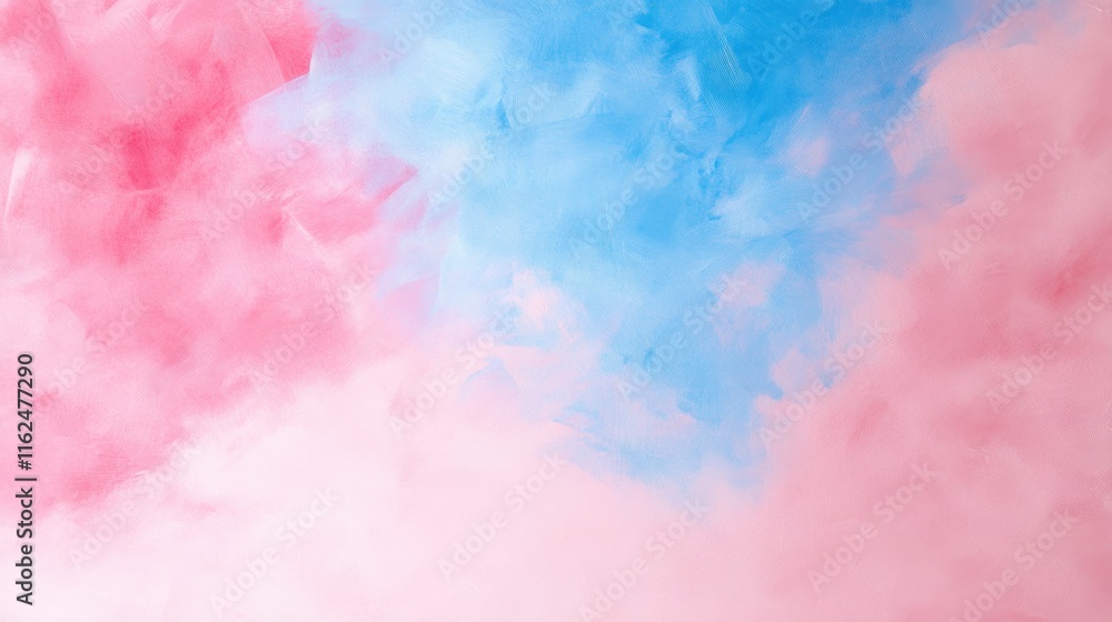 Obraz premium A soft blend of pink and blue hues creates an abstract, cloud-like watercolor effect