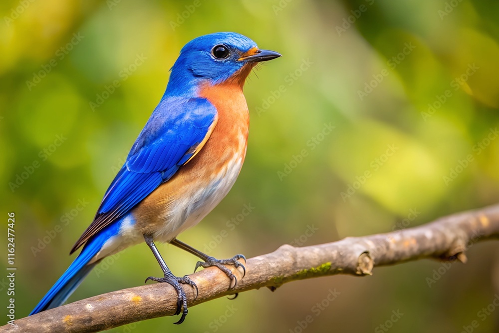 Nature's Elegance: A Blue Bird on a Branch Nature's Elegance: A Blue Bird on a Branch