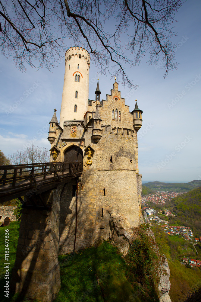 Lichtenstein Castle is a fairytale-style building located in the Swabian Alps. Lichtenstein Castle is a fairytale-style building located in the Swabian Alps.