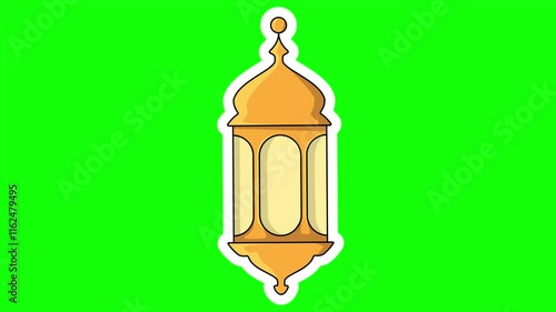 Lantern Eid Mubarak Animation Motion Graphic Green Screen