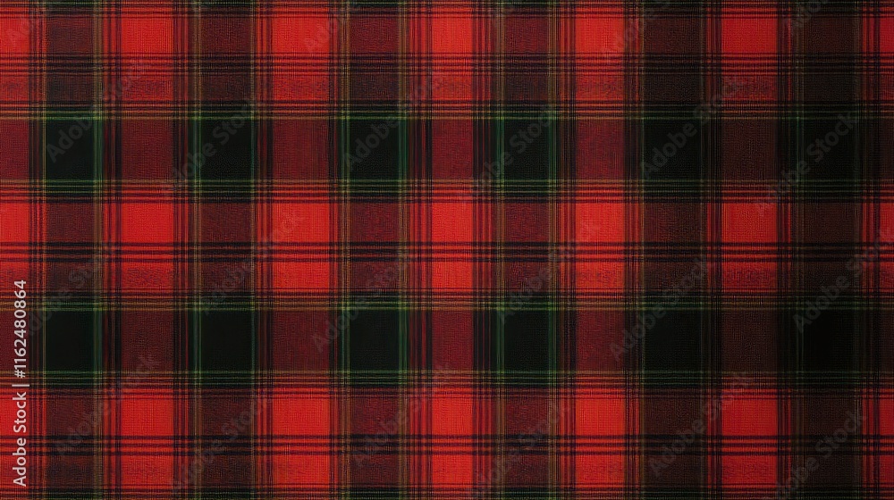 Obraz premium Classic Red and Black Plaid Pattern Fabric