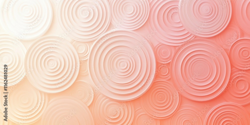 Bright concentric circle patterns in soft peach tones, fading out to create a gentle depth that feels infinite and serene Bright concentric circle patterns in soft peach tones, fading out to create a gentle depth that feels infinite and serene