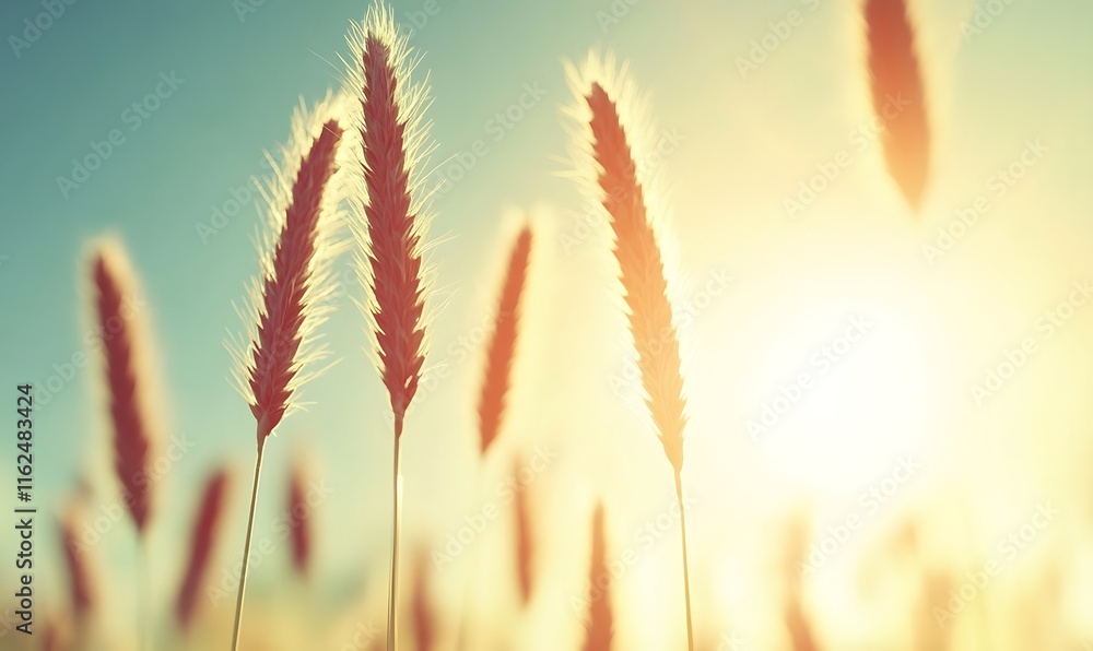 Silhouetted wheat stalks backlit by golden sunset. Silhouetted wheat stalks backlit by golden sunset.