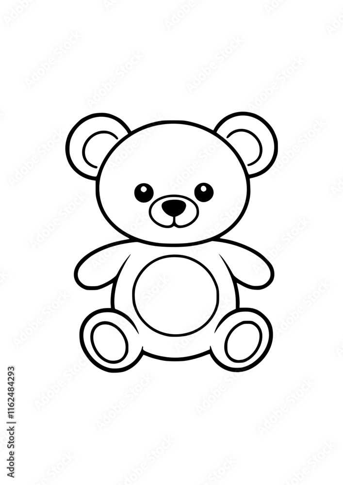 Teddy bear toy black vector illustration Teddy bear toy black vector illustration