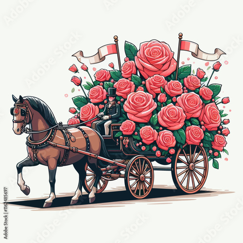 horse and carriage in the street