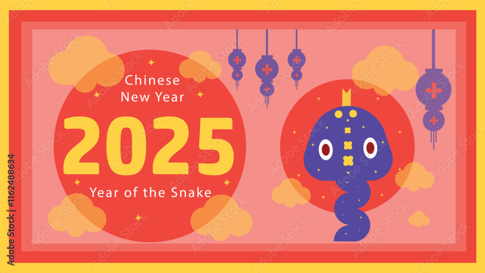 Fototapeta premium Chinese New year 2025, Year of the Snake , happy New year 2025, 