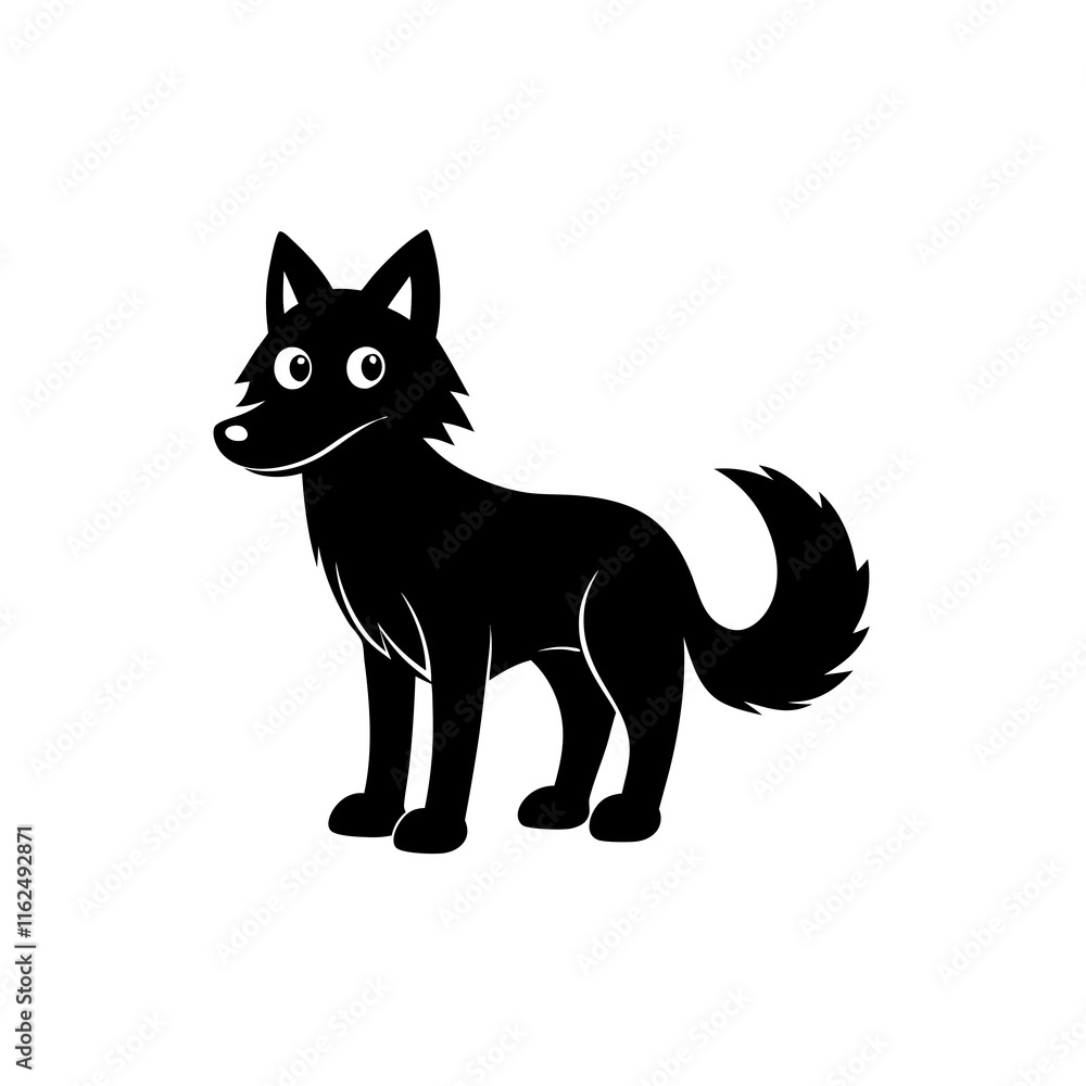 Wolf cartoon vector silhouette Wolf cartoon vector silhouette