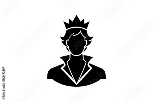 Prince vector silhouette isolated in white background