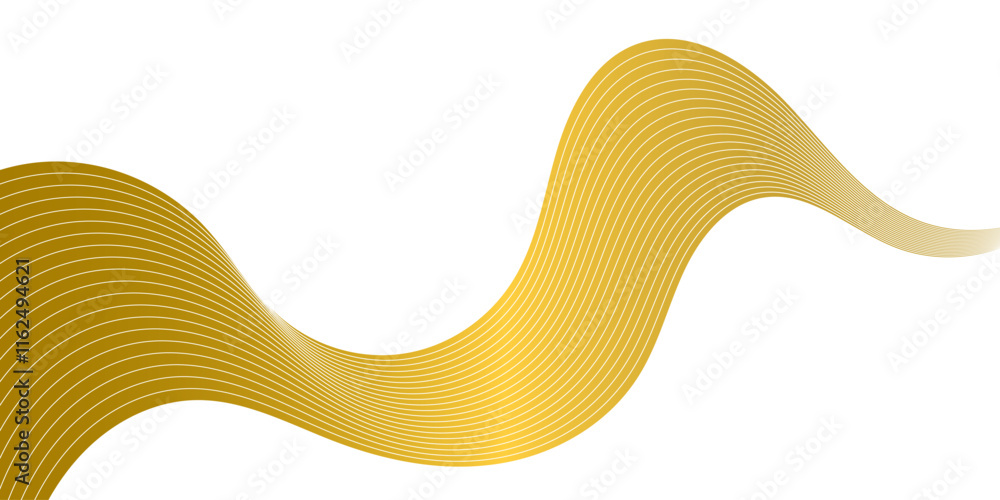 Wave lines on gold background. Abstract wave element for design. wavy lines that follow the background pattern Wave lines on gold background. Abstract wave element for design. wavy lines that follow the background pattern