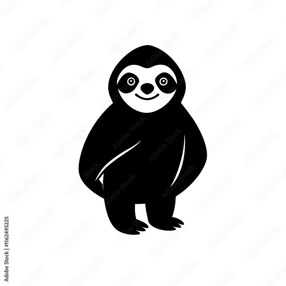 Fototapeta premium Sloth cartoon vector silhouette