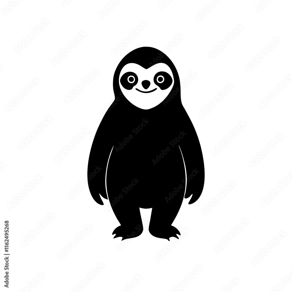Obraz premium Sloth cartoon vector silhouette