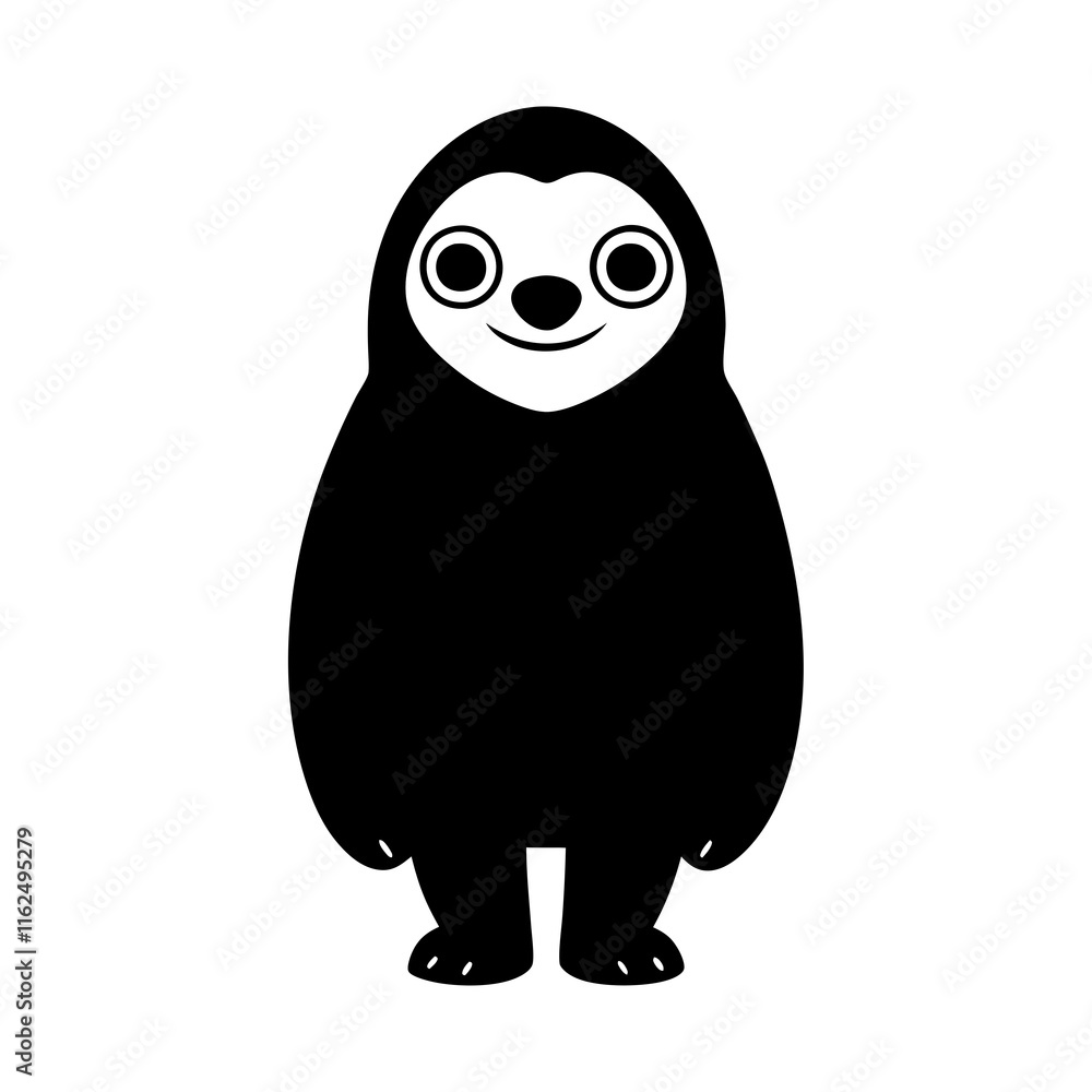 Obraz premium Sloth cartoon vector silhouette