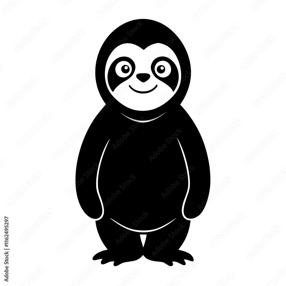Obraz premium Sloth cartoon vector silhouette