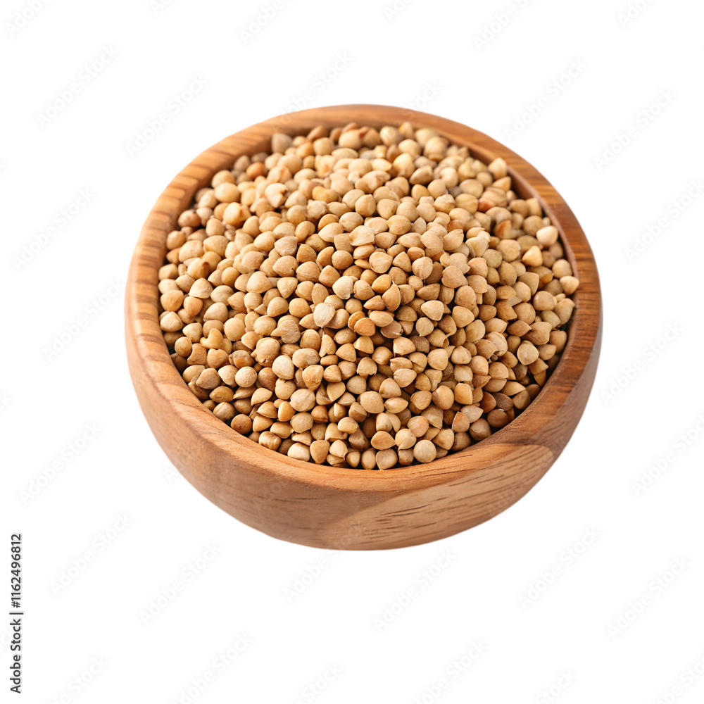 Unroasted buckwheat on transparent background Unroasted buckwheat on transparent background