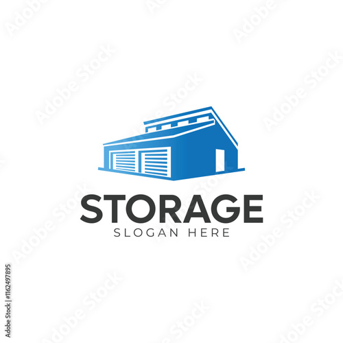 Illustration vector graphic of self storage company logo design template