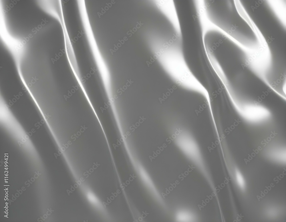 Fototapeta premium Silver smooth, polished, curly, waved, plane, slab texture macro close-up pattern