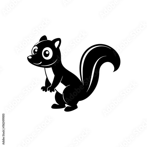 Skunk cartoon vector silhouette