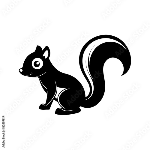 Skunk cartoon vector silhouette