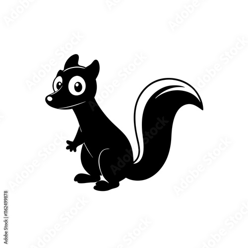 Skunk cartoon vector silhouette