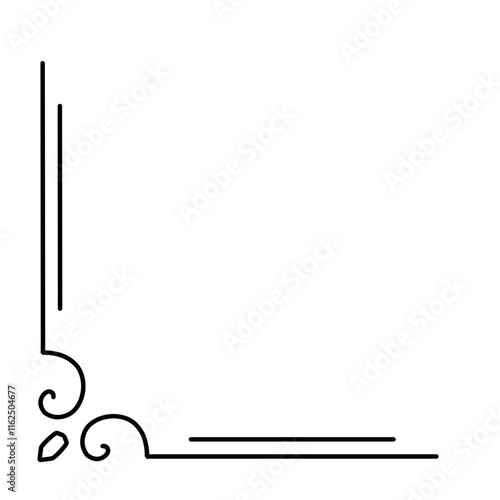 hand drawn Decorative corners doodle frames . Vintage decorative corner border with hearts