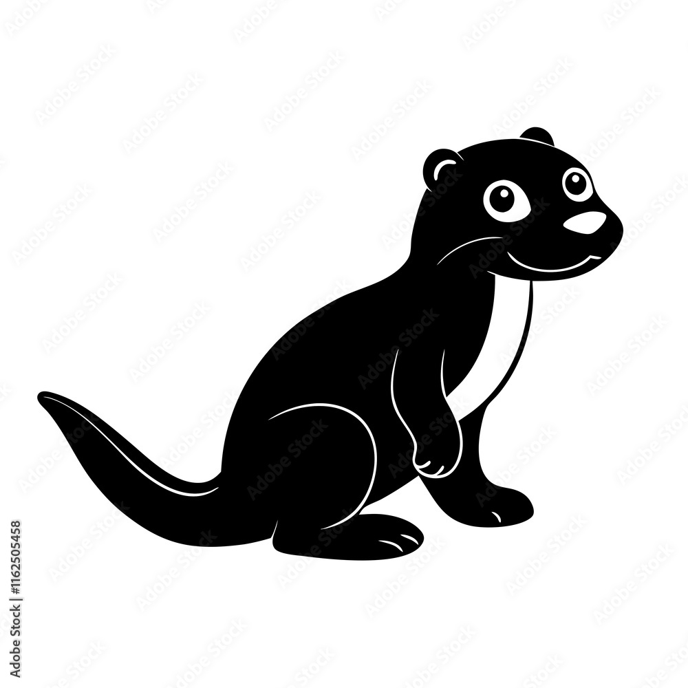 Fototapeta premium Otter cartoon vector silhouette