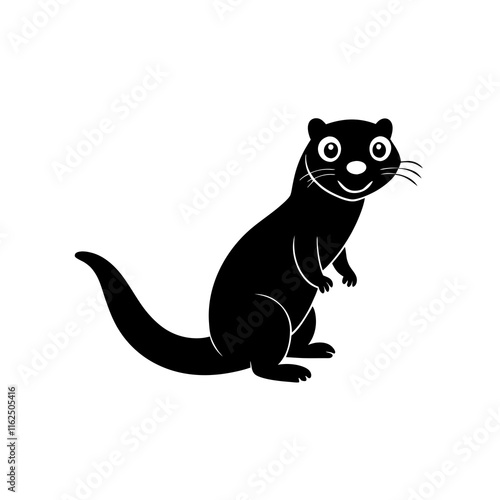 Otter cartoon vector silhouette