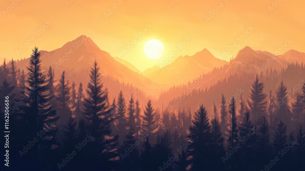 Obraz premium sunset in the mountains