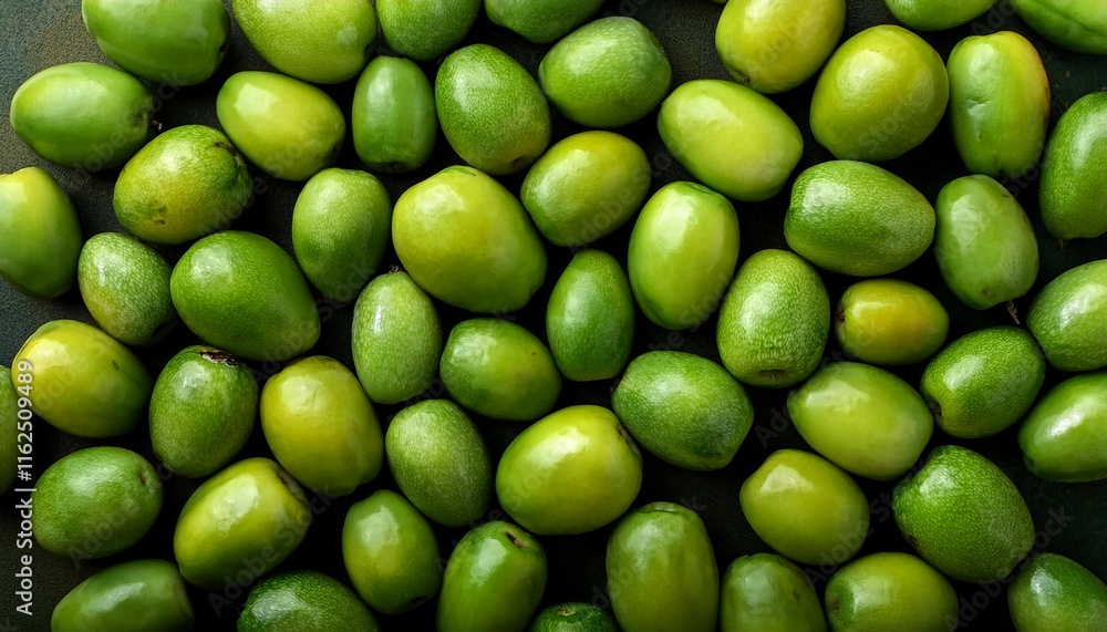 Flat Lay Top View of Bright Ripe Fragrant Green Jujube Fruit as Background Flat Lay Top View of Bright Ripe Fragrant Green Jujube Fruit as Background