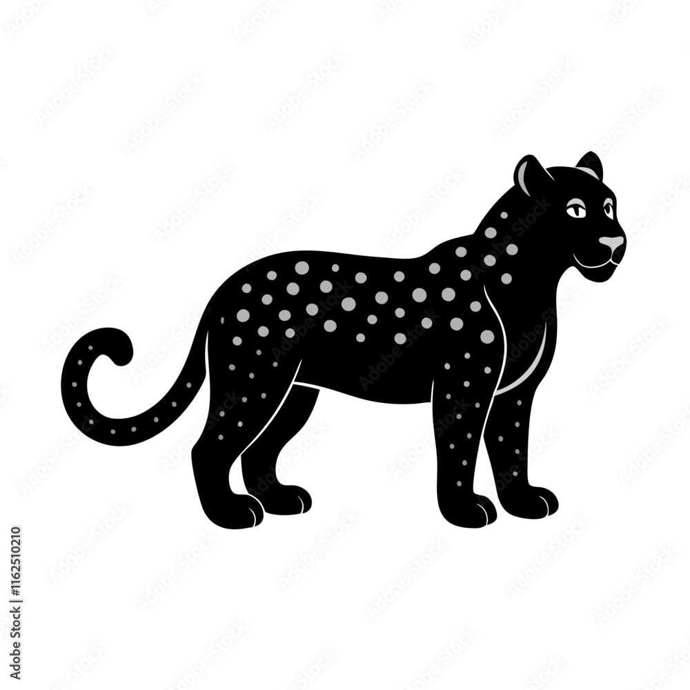 Obraz premium Jaguar cartoon vector silhouette