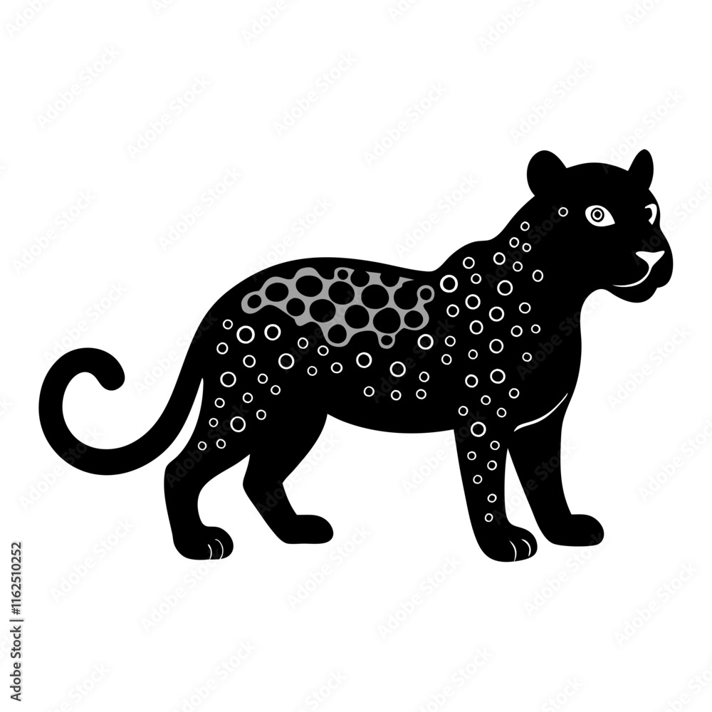 Fototapeta premium Jaguar cartoon vector silhouette