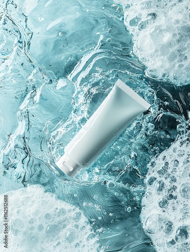 Luxury cosmetic mockups with water splashes and vibrant backgrounds for skincare and beauty branding