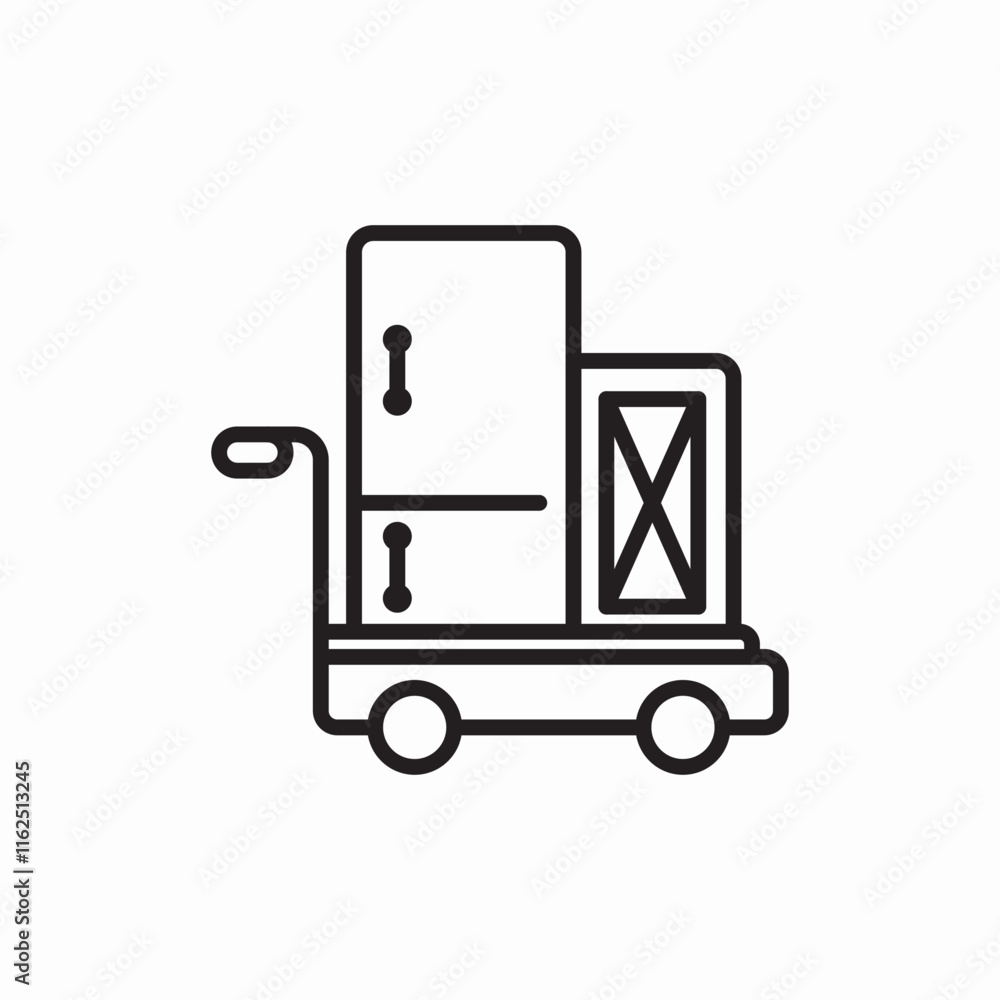Moving cart delivery transport service icon vector sign
Moving cart delivery transport service icon vector sign