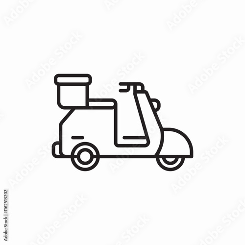 Scooter delivery transport vehicle service icon vector sign
