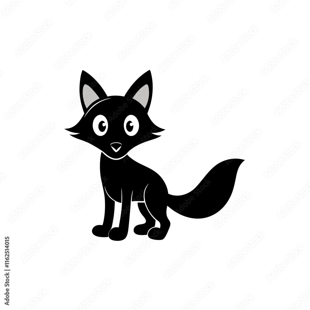 Obraz premium Fox cartoon vector silhouette