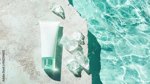 Luxury cosmetic mockups with water splashes and vibrant backgrounds for skincare and beauty branding