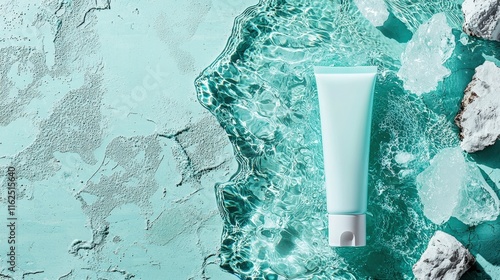 Luxury cosmetic mockups with water splashes and vibrant backgrounds for skincare and beauty branding