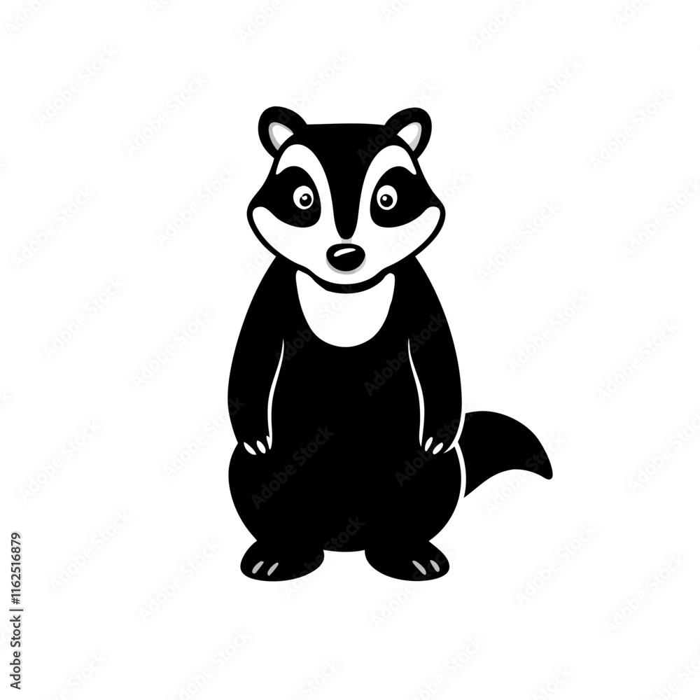 Fototapeta premium Badger cartoon vector silhouette