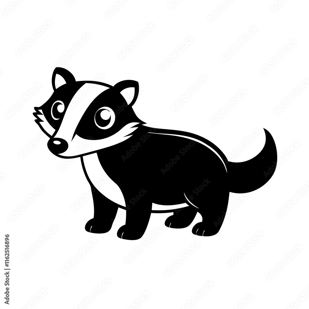 Obraz premium Badger cartoon vector silhouette