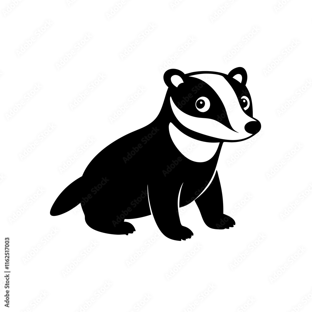 Badger cartoon vector silhouette Badger cartoon vector silhouette