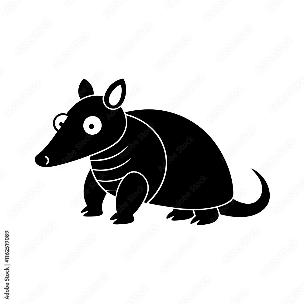 Fototapeta premium Armadillo cartoon vector silhouette