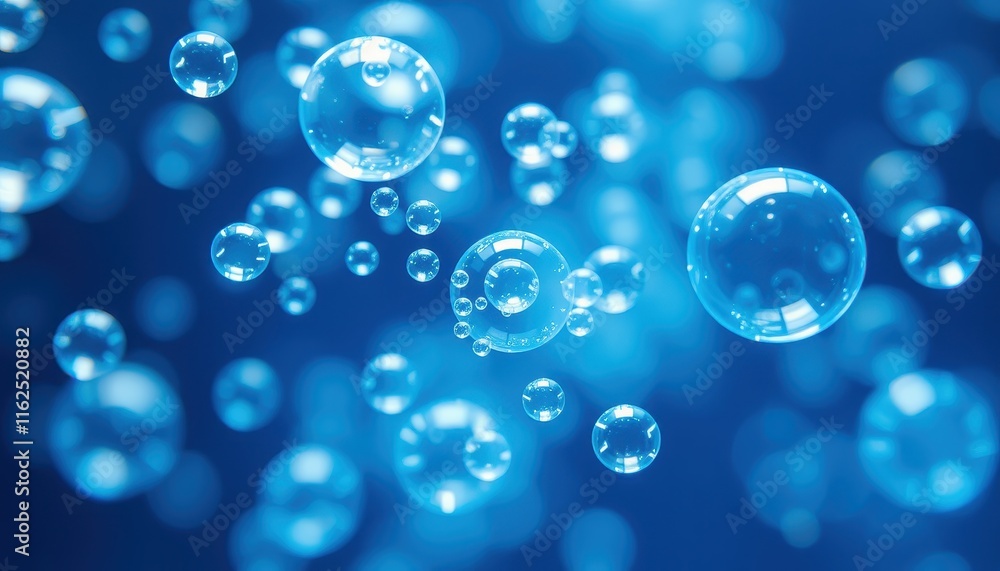 custom made wallpaper toronto digitalBlue Bubbles Floating In A Deep Blue Background