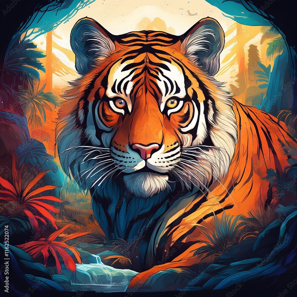 tiger on a black background tiger on a black background