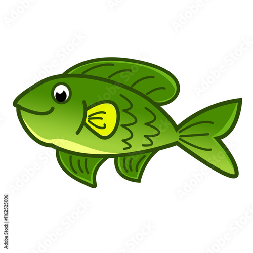  fish vector illustration, vector illustration of  green fish