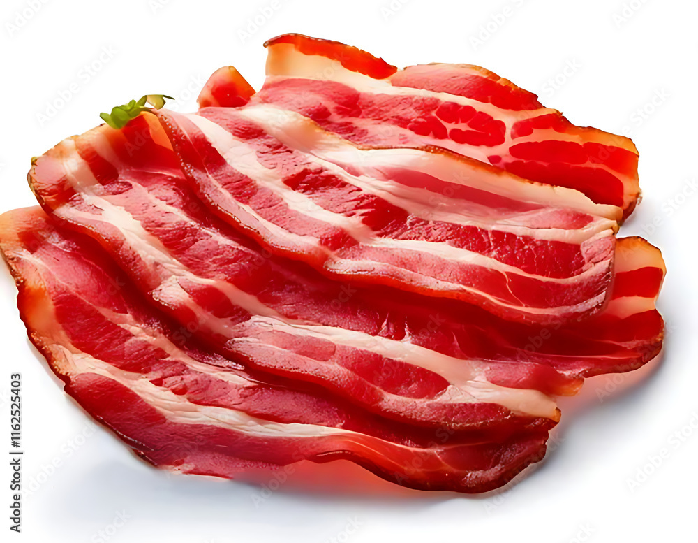 slices of bacon isolated on white background cutout slices of bacon isolated on white background cutout