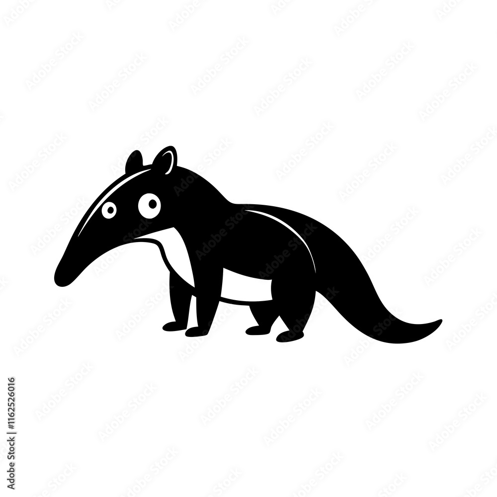Fototapeta premium Anteater cartoon vector silhouette